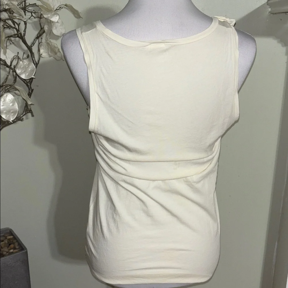 J. Crew Cream Ruffle Tank Top